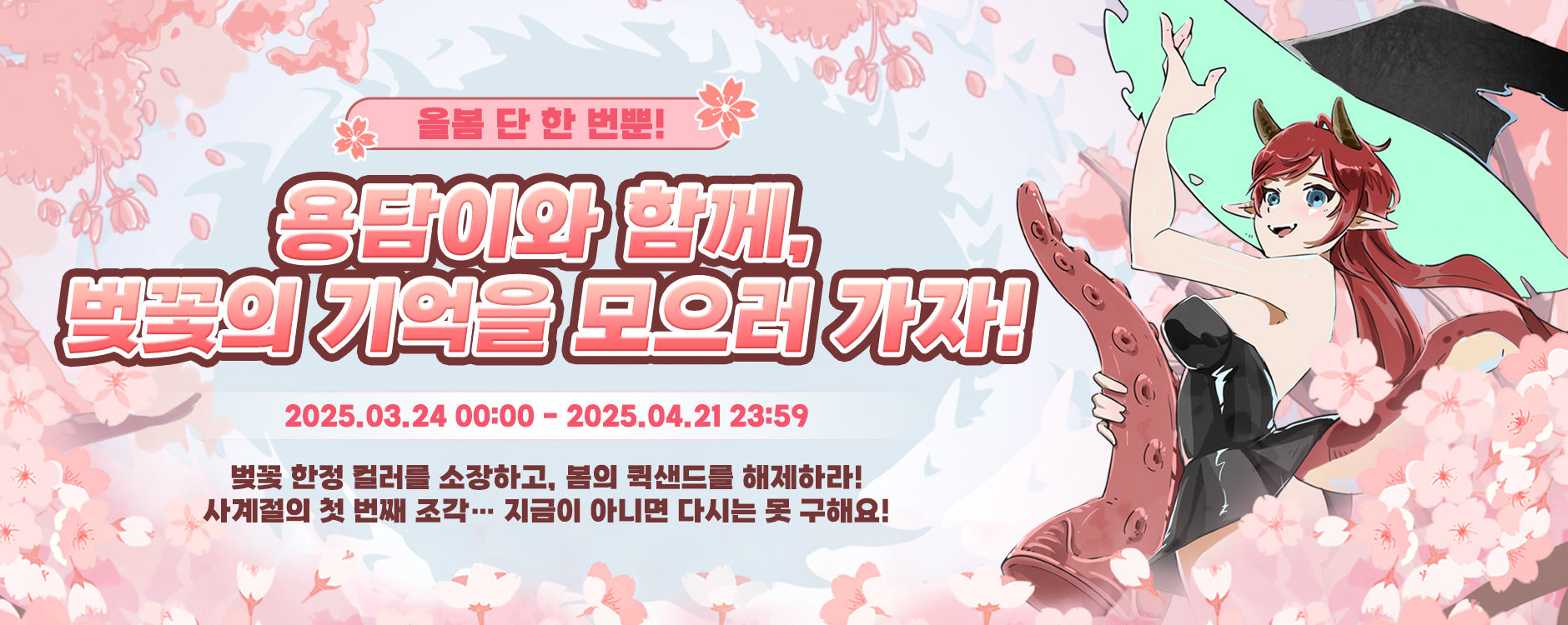 🌸 벚꽃이 만개한 봄, 용담이와 떠나는 첫 번째 모험!🌸